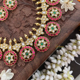 Vriksham Red Chakri With Gold Plated Style Kundan Jadau Short Neckpiece-J3350